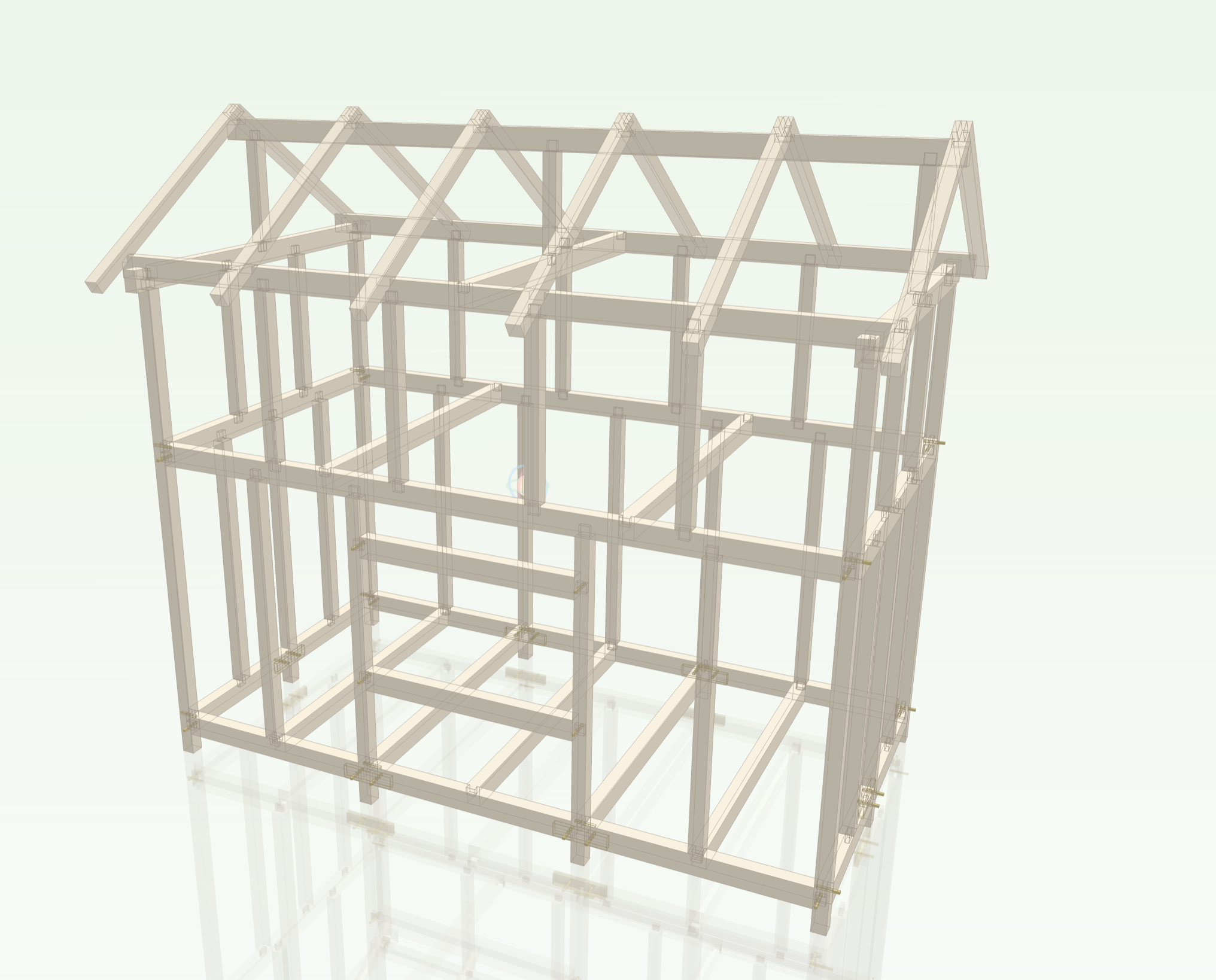 A tiny house frame designed in Kumiki