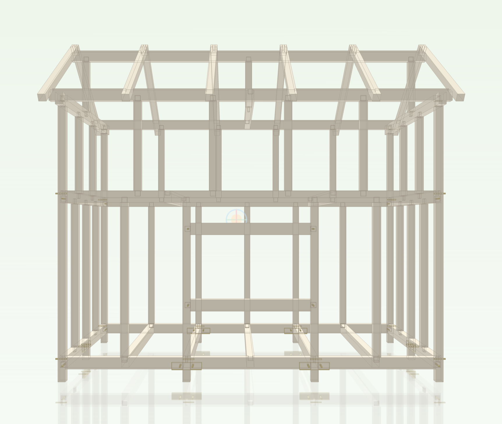 Tiny house frame, front view